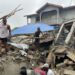 Three-story building collapses in Kamayama