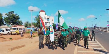 ECOMIG NIGCOY 10 CONDUCTS JOINT ROUTE MARCH AHEAD OF NIGERIA’S 65TH INDEPENDENCE ANNIVERSARY